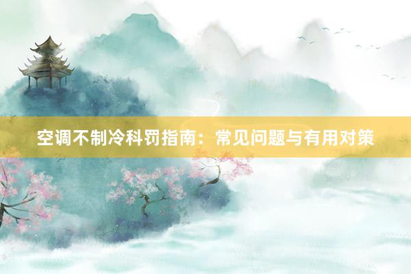 空调不制冷科罚指南：常见问题与有用对策